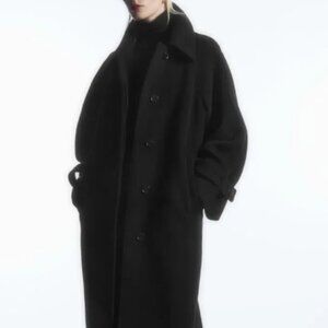 COS Black Wool Rounded Coat